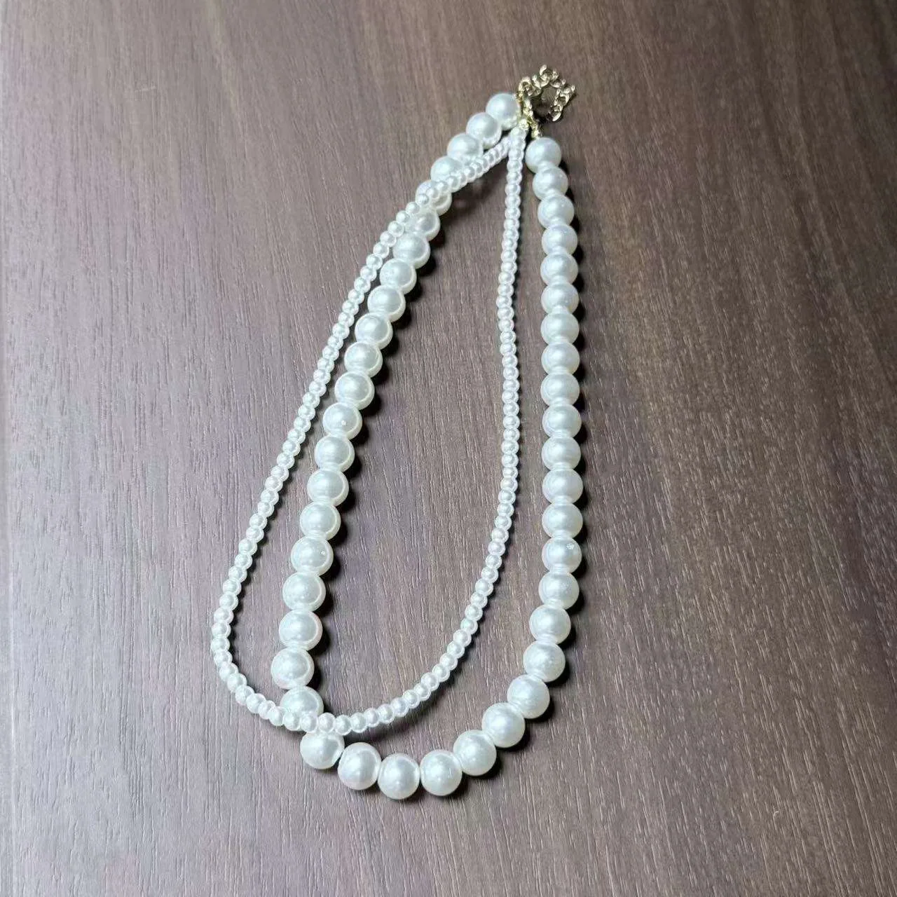 Elegant White Imitation Pearl Choker Necklace Double Layer Trendy Short Collar Design Wedding Jewelry Gift for Women view 3