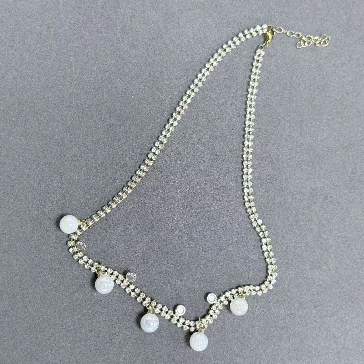 Gold Plating with Vienna Pearl Collarbone Chain, High-end Feeling Bride's Wedding Dress Wearing Jewelry view 2