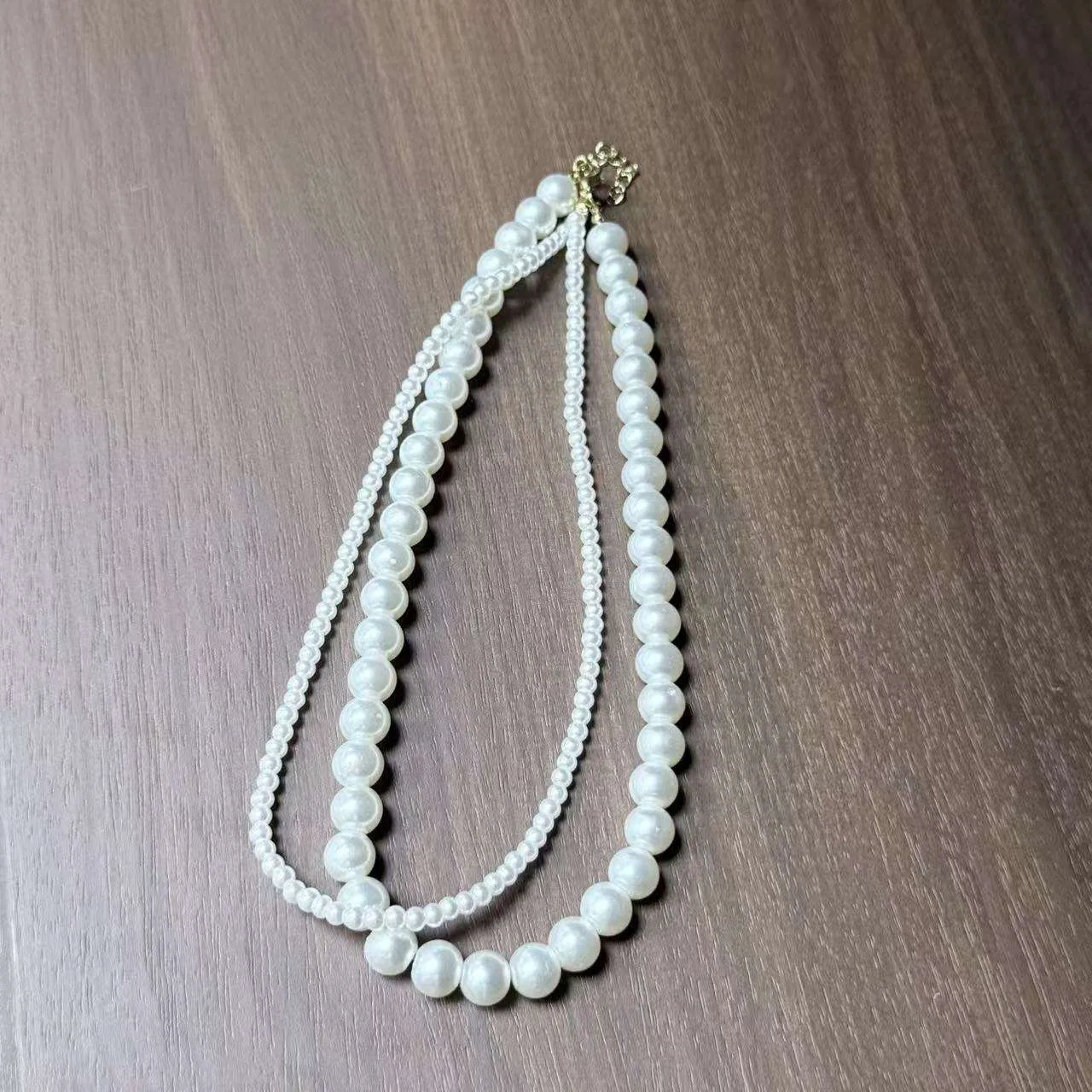 Elegant White Imitation Pearl Choker Necklace Double Layer Trendy Short Collar Design Wedding Jewelry Gift for Women view 2